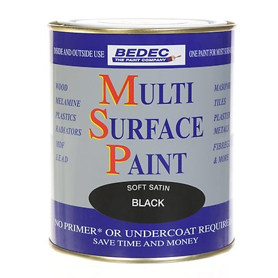 Bedec Multi Surface Paint Soft Satin Black 2 5l