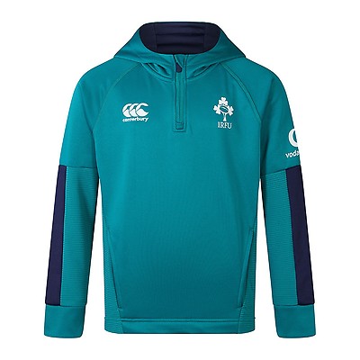 Canterbury Ireland Rugby IRFU 2024 25 Zip Training Hooded Top Rainforest O Neills