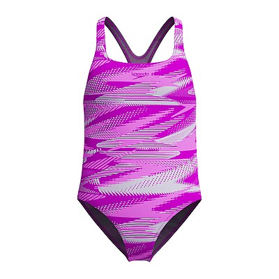 おーちゃん　speedo Speedo Hyperboom Allover Medalist Swimsuit - Pink/Green