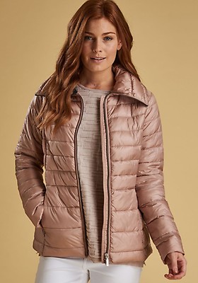 barbour pink packaway quilted jacket