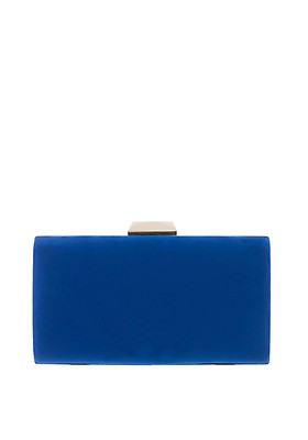 royal blue suede clutch purse