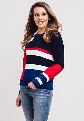 tommy hilfiger colour block jumper womens