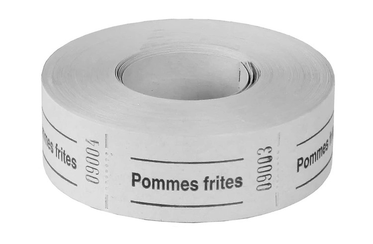 PARTY DISCOUNT Rollen-Gutscheine – 1000 Stück, Weiß, Fortlaufend Nummeriert, 57x30 Mm