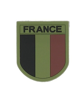 Ecusson France Tricolore Rectangulaire Brodé avec contour noir ou vert