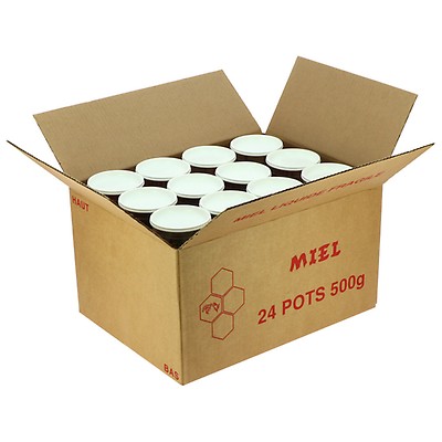 Carton pour 12 pots verre 500g BAS TO82 - THOMAS APICULTURE
