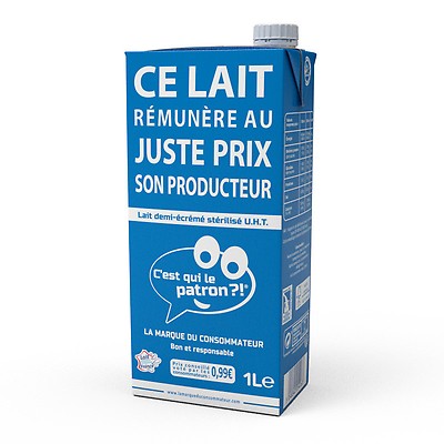 Lait De Vache Demi Ecreme 1l
