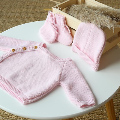 Brassiere Bebe Bonnet Et Chaussons Naissance Blancs En Laine