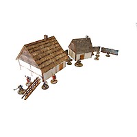 Pre-Painted Terrain Viking Houses Age of Saga Bandua BA0100087 Norse Farmstead