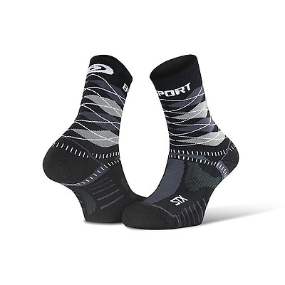 BV SPORT, Chaussettes trail STX EVO Tennis gris-noir