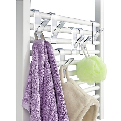 Porte-serviettes chromé porte-serviettes en acier inoxydable avec étagère  et crochets