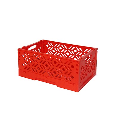 EURXLQ Lot Paniers Rangement Plastique Pliable Empilable Avec Poignées - Cagettes Chambre Bureau Cuisine (Blanc 15×10×6cm)