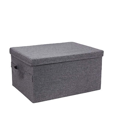 Finew Boîte de rangement pliable en tissu avec couvercle, pour dossiers  suspendus DIN A4, boîtes de rangement pour bureau, boîte pliante pour les  familles (gris) : : Cuisine et Maison