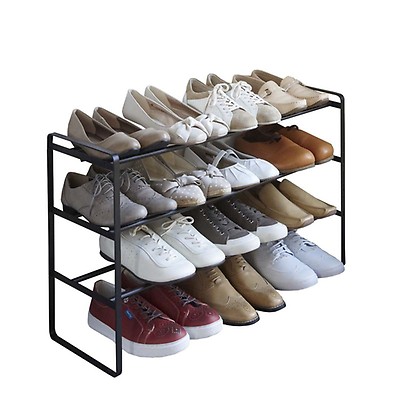 GUANJUNE Organisateur de Porte-chaussures Extensible à 4 Niveaux,L'étagère  en Métal Robuste peut Contenir Jusqu'à 20 Paires de Chaussures,Support  D'économie D'espace pour Garde-robe : : Cuisine et Maison