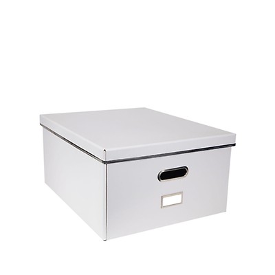 Grande boîte de rangement en carton gris - solide et élégante - ON