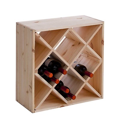 Casier à Bouteilles Pliable En Bois Naturel - Support 10 Bouteilles, Design Accordéon
