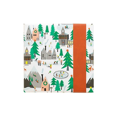 Grand Rouleau Papier Cadeau Kraft Bleu 76cm X 15m - Imprimé Élan Noël Recyclable