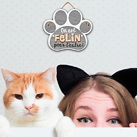 Affiche Deco En Bois Chat Avec Jeu De Mots Hotel Cat Etoiles Sur Rapid Cadeau