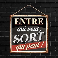 Plaque Murale Vintage En Métal - "Toilettes En Cas D'urgence, Restez Calme" - Déco Rétro Pour Maison, Bar, Café