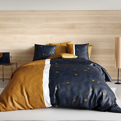 Parure de Couette Art Déco - Bleu - 140x200 cm - Coton | Leroy Merlin