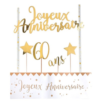 Pack 50 Personnes Anniversaire 60 Ans Noir Et Or Vaisselle Jetable Discount