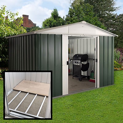Express Delivery 10x8 Yardmaster Green Metal Shed With Floor