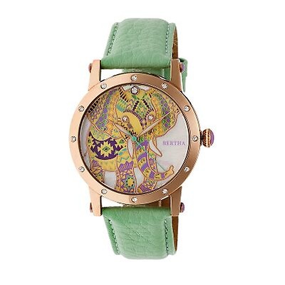 Bertha Ashley Owl and Moon Mother of Pearl Dial Ladies Watch BR3004 ...