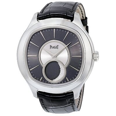 Piaget Emperador Automatic Silver Dial Brown Leather Men's Watch ...