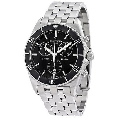 Certina DS Rookie Black Dial Men's Chronograph Rubber Watch C016.417.17 ...