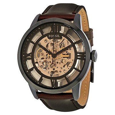 Fossil Dean Black Dial Black PVD Stainless Steel Automatic Men's Watch ...