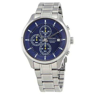 Seiko Solar Alarm Chronograph Blue Dial Men's Watch SSC141 SSC141 ...