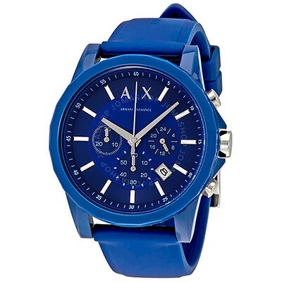 Armani Exchange Armani AX Exchange Whitman Black Dial Black Leather Men ...