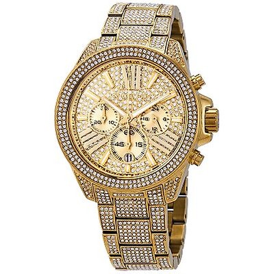 Michael Kors Runway Gold Dial Crystal Ladies Watch MK5706 MK5706 ...