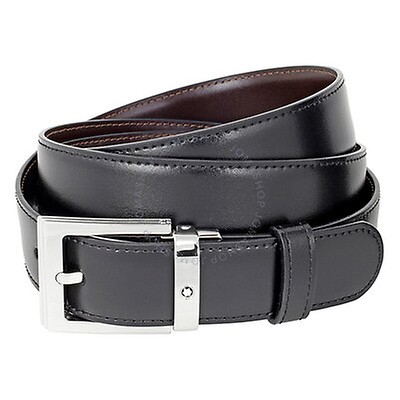 Montblanc Classic Square Suede Leather Belt - Black 112958 ...