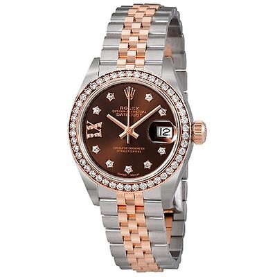 Rolex Lady Datejust 26 Rose With 10 Diamonds Dial Stainless Steel and ...