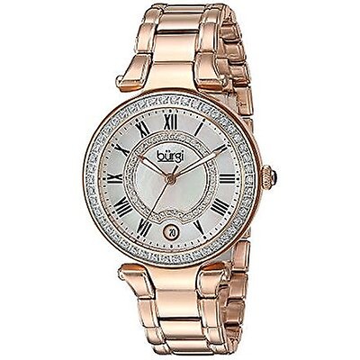 Bulova Mother of Pearl Dial Swarovski Crystal Rose Gold plated Ladies Watch 98L197 98L197