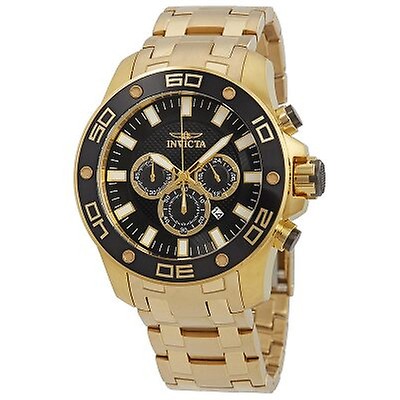 Invicta Pro Diver Chronograph Black Dial Two-Tone Men's Watch 26086 ...