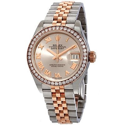 Rolex Lady Datejust Champagne Roman Dial Diamond Bezel Automatic Watch ...