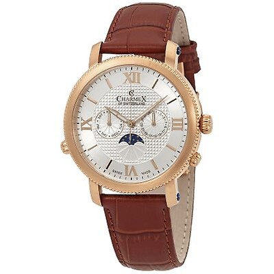 Grovana Moonphase White Dial Brown Leather Men's Watch 1026-1563 1026. ...