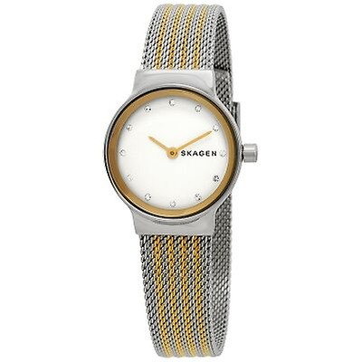 Skagen Freja Silver Dial Gold-plated Mesh Ladies Watch 358SGGD 358SGGD ...