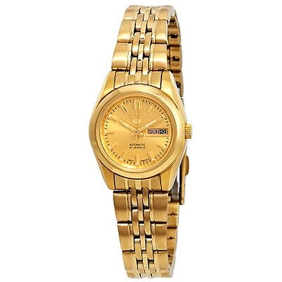 Seiko Series 5 Automatic Gold Dial Gold-tone Ladies Watch SYME02 SYME02 ...