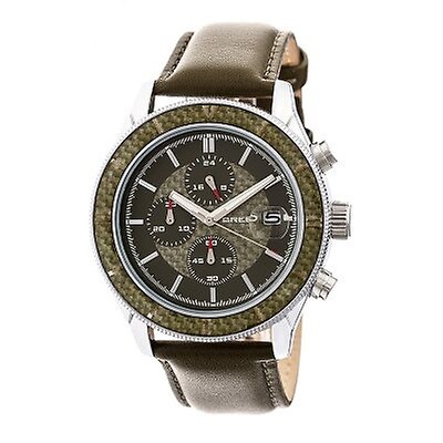 Breed Manuel Chronograph Silver Dial Black Leather Men #39 s Watch 7201