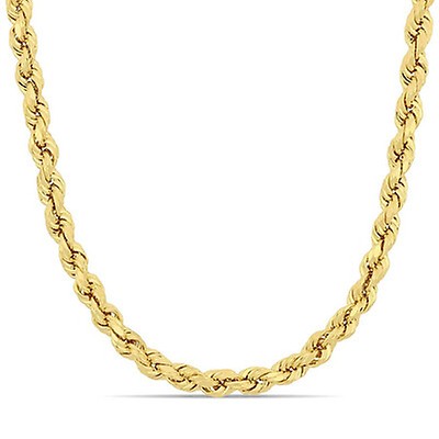 Amour Fashion 24 Inch Men's Rope Chain Necklace in 10k Yellow Gold (5 ...