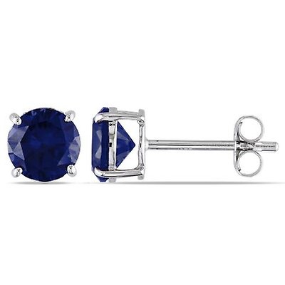 Amour 2 3/4 CT TGW Created Blue Sapphire Created White Sapphire ...