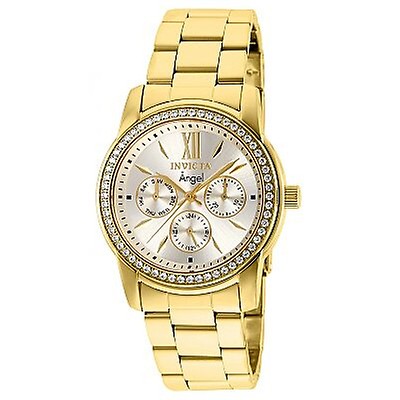 Invicta Angels Multi-Function Pink Dial Gold-plated and Pink Acetate ...