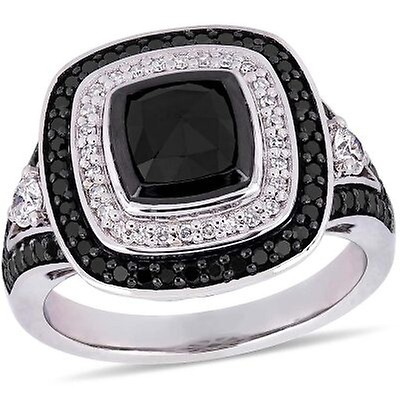 Amour 1 3/8 CT TW Black Diamond Bridal Set in 10k White Gold with Black ...