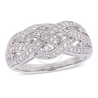 Amour Delmar 1/8 CT TW Braided Diamond Ring in Sterling Silver JMSPV62 ...