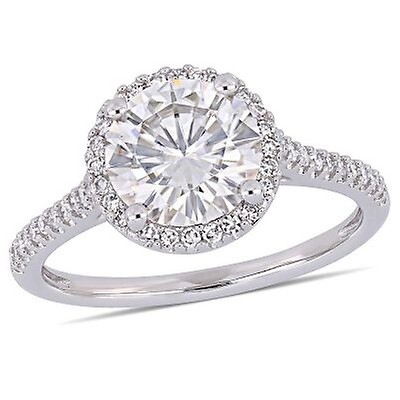 Amour 1/3 CT DIAMOND TW AND 2 CT TGW CREATED MOISSANITE-WHITE BRIDAL ...