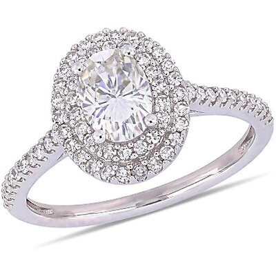 Amour 1/3 CT DIAMOND TW AND 2 CT TGW CREATED MOISSANITE-WHITE BRIDAL ...