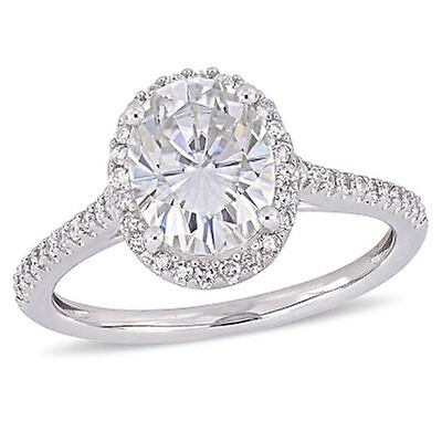 Amour 1/2 CT DIAMOND TW AND 1 CT TGW Created MOISSANITE-WHITE BRIDAL ...