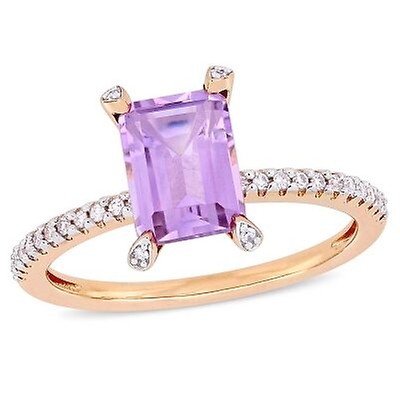 Amour 1/10 CT Diamond TW And 1 5/8 CT TGW Amethyst-Africa Fashion Ring ...